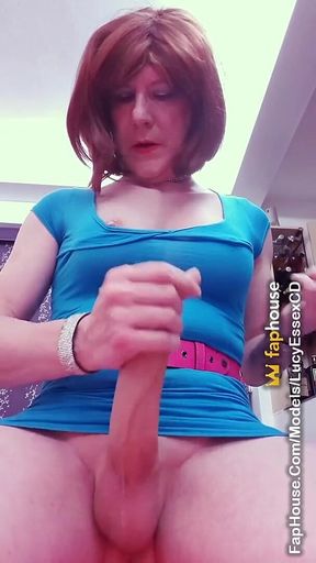 Big Cock Crossdresser Lucy Essex CD Wanking