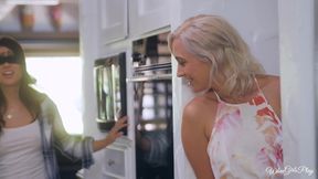 Petite Brunette Ignites Intense Passion with a Steamy Kitchen Encounter