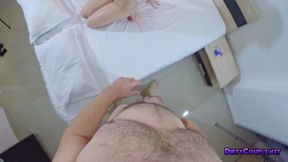 POV fucking a skinny chick and body cumshot