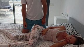 Hot babe Stacy Cruz gets fucked during `massage` session