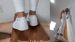 Queen Lytta - SEXY Nurse CBT EP 4 - with 2 angles - First Scarlett Sneakers CBT Ever! - CBT - COCK TRAMPLING - FOOT DOMINATION - FOOT HUMILIATION - BALLBUSTING - COCK SQUEEZE - AMATEUR - FOOT FETISH - SOLES - COCK STOMP -