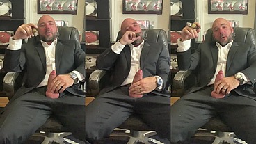 Jason Collins Suit JOI While Smoking a Cigar!