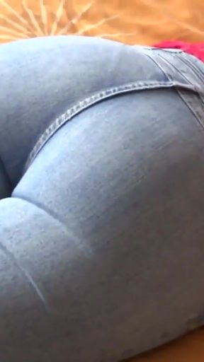 Stepson jerks off looking at my ass, I want his big cock inside my anus   Clip 2