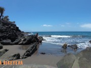 PISS PISS TRAVEL - Girl in a micro bikini pees in public in Gran Canaria