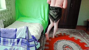 Sweet Shemale Dancing in Rainbow-colored Fairy Lights