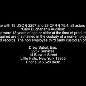 Gary Buchanan - Audition 01