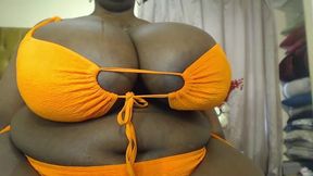 Ebony BBW Strip Teasing