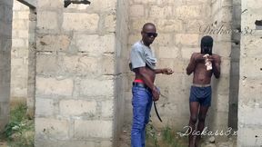 banging that slime waist doggy outside uncompleted building
