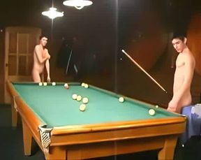 Nude Russian Soldiers Playing Pool