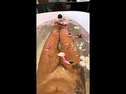 LONELY BUSTY WIFE in the Bath with Flowers THINKS ABOUT HUSBAND’S FRIEND