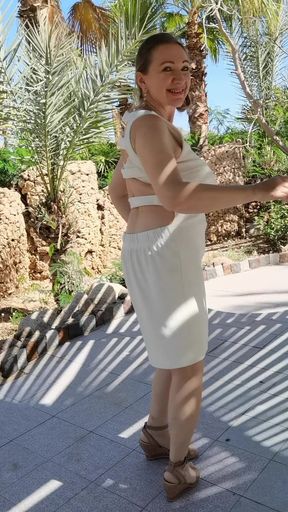 Seduction Stranger in the Hotel by Flashing Pussy and Ass