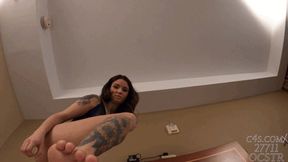 Lily Katarina Bare Feet Kick and Trample Slave - POV 4K