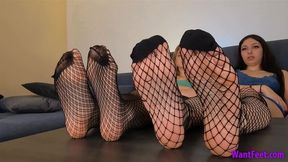 Sassy Fishnet Allure - Stockings - HD MP4