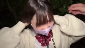 Honoka's Secret Night Out Adventures - Outdoor Collar Play, Shy Blowjob Skills, Intense
