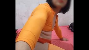 Velma trans plug masturbation