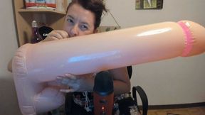 Inflating big inflatable penis in ASMR with Blue Yeti microphone 1080mp4