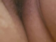 HAIRY FTM RUBS CLIT UNTIL ITS DRIPPING WET