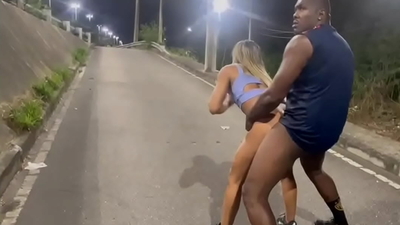 WIFE CHEATING ON CUCKOLD WITH A HUGE BLACK MAN IN THE MIDDLE OF THE STREET AFTER THEY RAN OUT OF GASOLINE ️ AND THE CUCKOLD STILL THANKED THE EATER