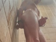 Teen Boy Plays With His Toy In A Public Gym Shower 🍆💦