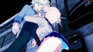 Bakugou fucks Himiko Toga inside a dark alley - My