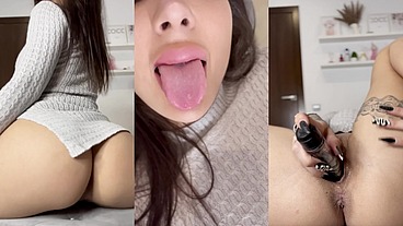 SEXY PUSSY MASTURBATION dressing just a JERSEY - SUPER CLOSE UP DILDO & Fingering - Susy Gala