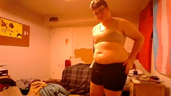 After a Long Day Young Chubby Ftm Trans Man Strips down and Teases self