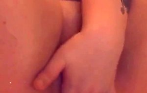 rubbing my pussy and fingering both my holes in the shower