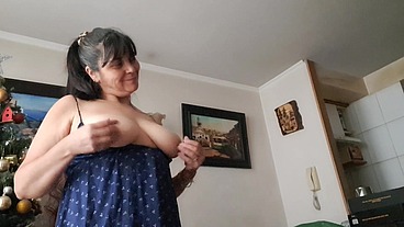 Husband's son's college roommate asks me to show him my tits and pussy