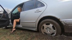 Nastya steals the keys to her boyfriend's Mercedes, but gets stuck