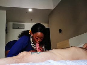 AFRICAN HOTEL MASSAGE LOTS OF SLOPPY GAGGING AND CUM EATING