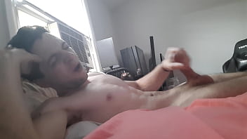 Hung guy plays with his sexy cock. Gets really hard!