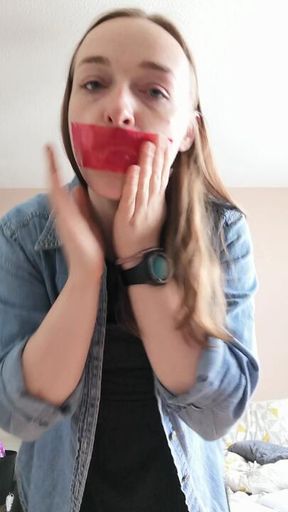 Gagged in Public Behind My Mask