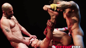 ”Charming twink Armond Rizzo receives a double penetration before combusting in loads”