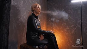 Smoker in leather catsuit FHD MP4