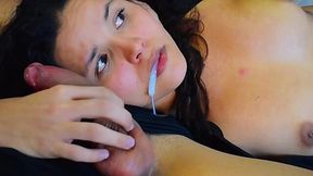 I fucked my hot Latina stepsister's mouth when we were watching a movie