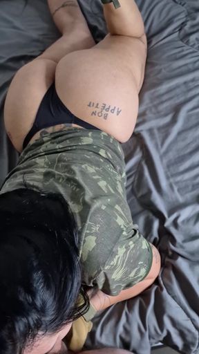 My costumed slut girlfriend gave me all her holes! I came inside the ass!