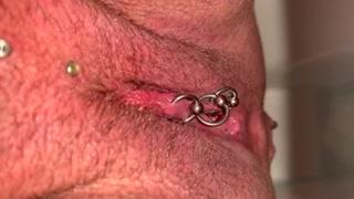 My first time Haired Pussy Pee and Moving Clit and Asshole