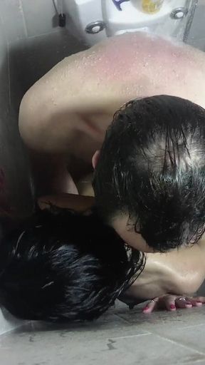 In the shower rough throatfuking, pussyfucking and anal sex. You can hear all my hurt and pleasure