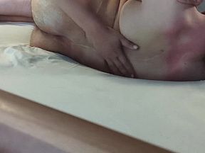 Seductive Nurse puts body lotion on cripple