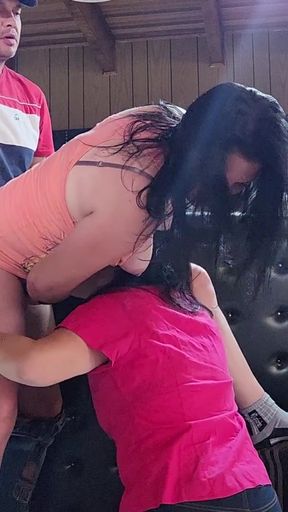 Unforgettable moment from &quot;My wife caught me kissing her stepsister and made her stepsister suck my cock and lick her pussy&quot;