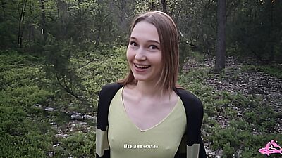 Sexy nymphomaniac in the forest made me cum in her mouth