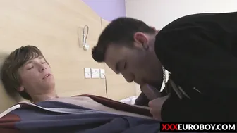 Michael Gold rims and fucks Ethan White's tight twink ass
