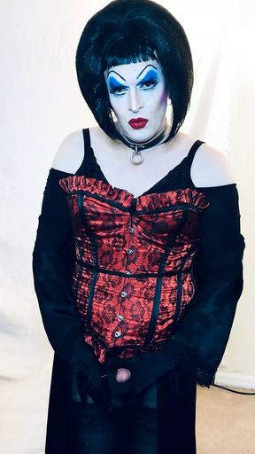 Sissy Slut in Heavy Makeup Teases and Strokes