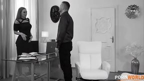 Sex therapist Lisa Bilberry crams her client'_s huge cock in her asshole GP1414