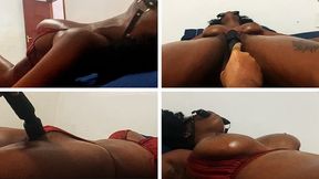 Latina Ebony Couple Amateur Hotel Session – Multiple Orgasms, Spreader & Sensory Deprivation