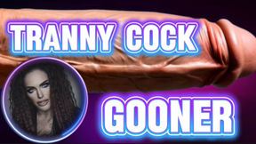 Tranny Cock Gooner- Mistress Raven makes you stroke and goon to Shemale cocks