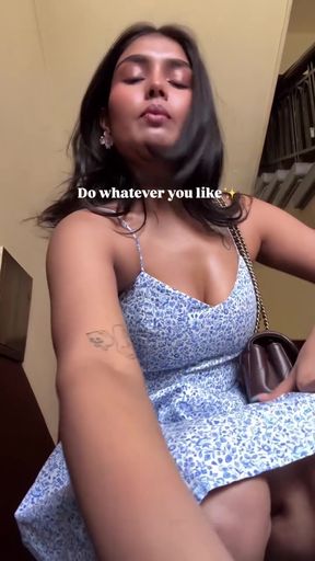 Cute pretty Indian girl shows off her ass in panties