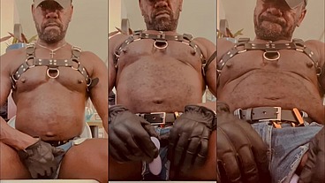 Part 1 Leather Harness BBC Titplay and Sex Toy Session