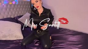 Scarlett's sexy leather & satin pillow hump