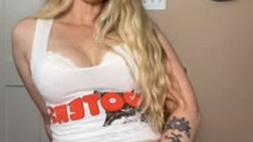 Karla Kush Dragged You Home After Her Shift: Watch This Thirsty Hooters Girl Strip & Stroke JOI!